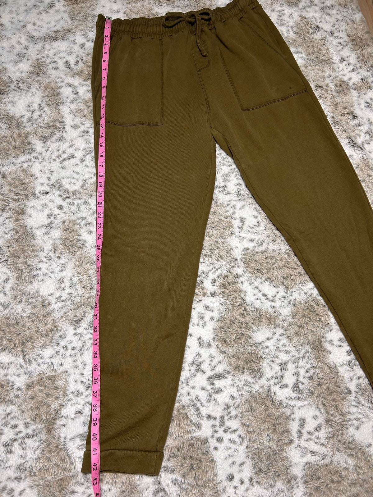 Pact Mens XL Organic Cotton Sweatpants Olive Green Drawstring Lounge Pants -Flaw