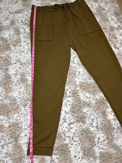 Pact Mens XL Organic Cotton Sweatpants Olive Green Drawstring Lounge Pants -Flaw