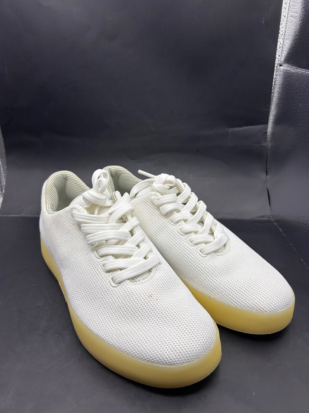 Atoms Model 001 White Yellow Knit Sneakers Size US Women's 5.5 Men's 4 Unisex