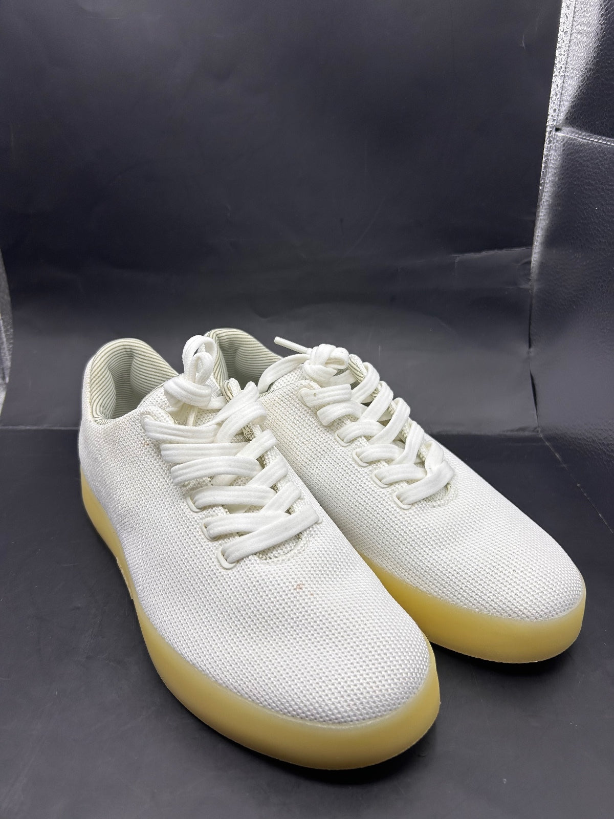 Atoms Model 001 White Yellow Knit Sneakers Size US Women's 5.5 Men's 4 Unisex