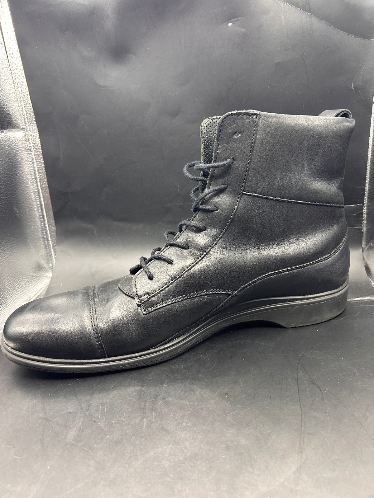 Amberjack Black Leather Lace Up Dress Boots Mens Size 14 M Comfort Ankle Boot