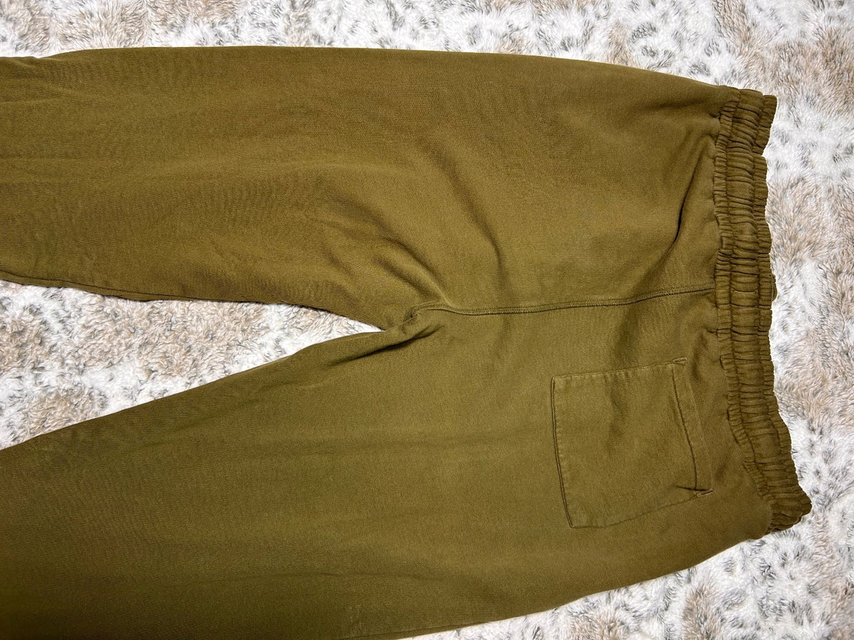 Pact Mens XL Organic Cotton Sweatpants Olive Green Drawstring Lounge Pants -Flaw