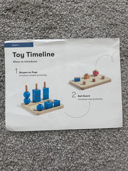 Montessori Wooden Nut & Bolt Toy Fine Motor Skills Toddler Educational Activity