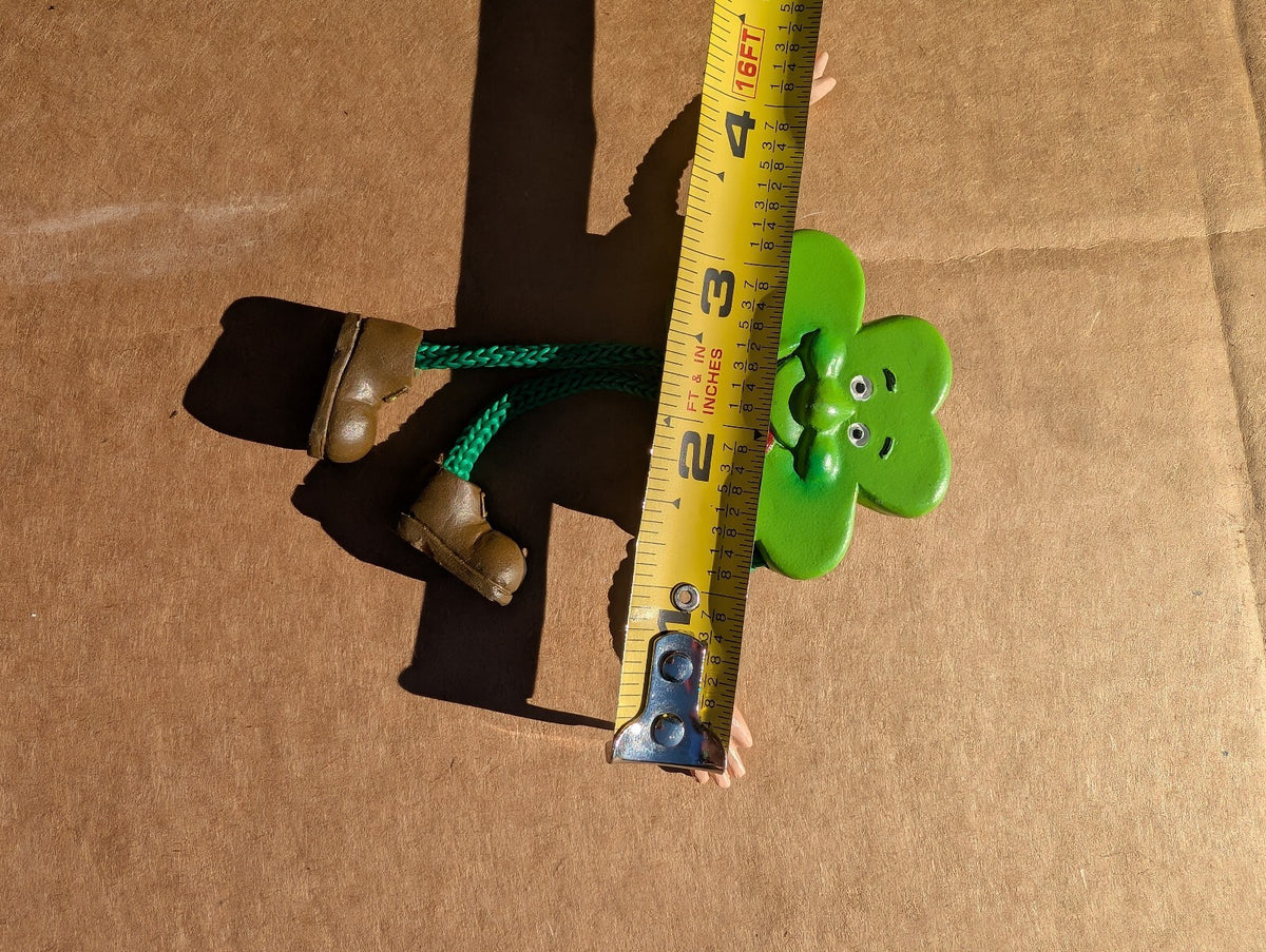 3D Shamrock Fridge Magnet Dangling Rope Arms Legs Irish St Patricks Day 4"