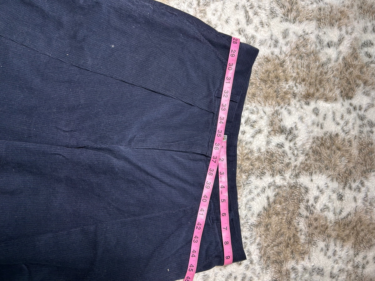People Tree Organic Cotton Navy Blue Culottes Size 12 Wide Leg Sustainable Pants