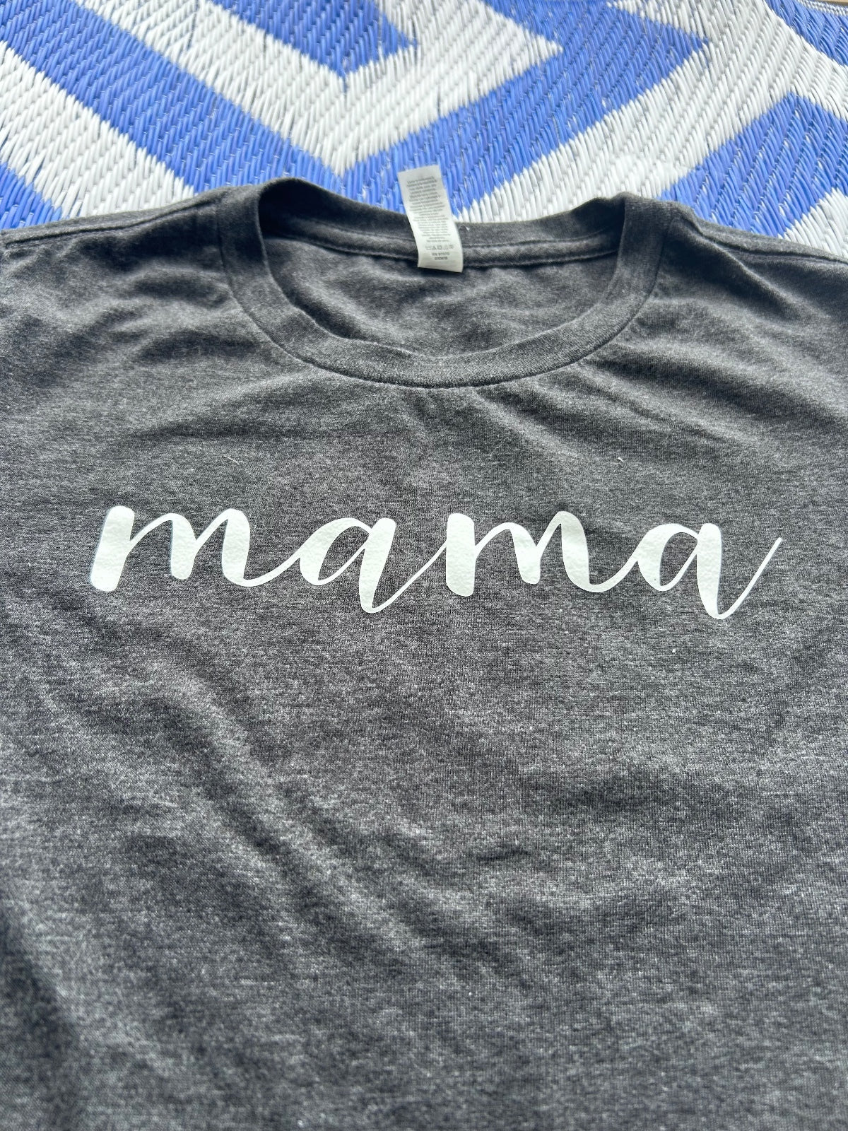 Bella+Canvas Women's 'Mama' Graphic T-Shirt Medium Dark Gray