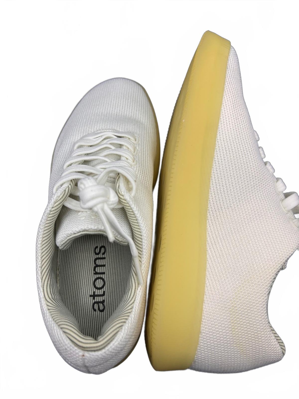 Atoms Model 001 White Yellow Knit Sneakers Size US Women's 5.5 Men's 4 Unisex
