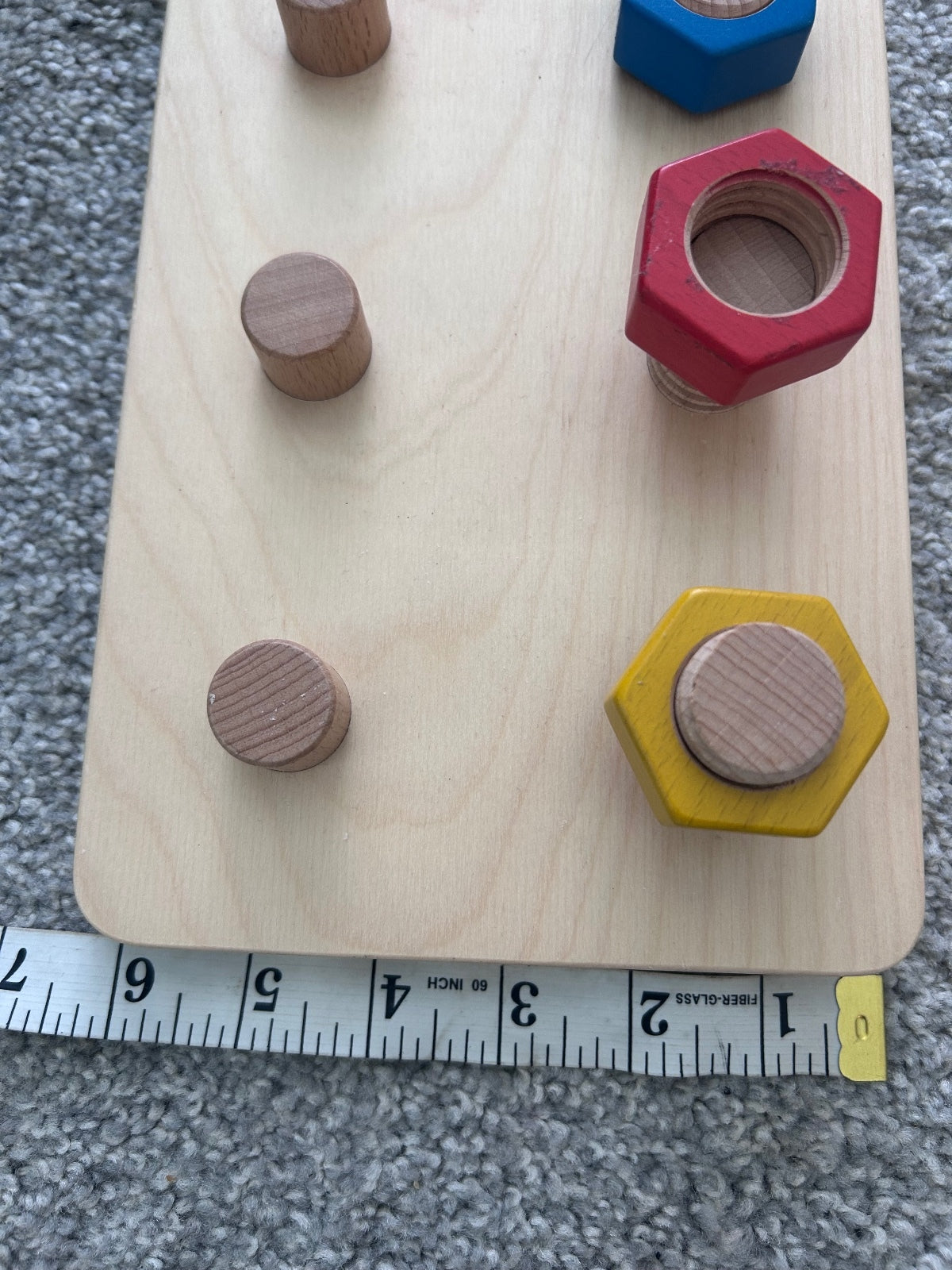 Montessori Wooden Nut & Bolt Toy Fine Motor Skills Toddler Educational Activity