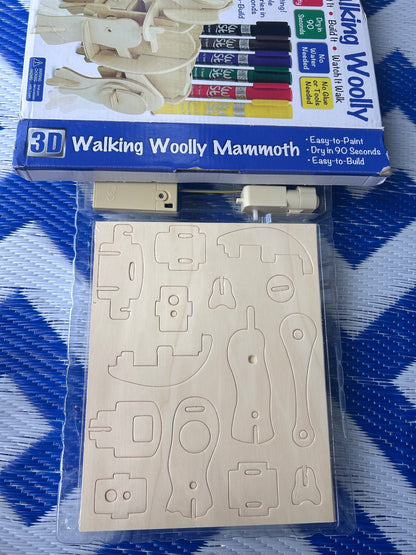 Kwik Kitz Walking Woolly 3D Woolly Mammoth Puzzle and Paint Kit -Educational Toy