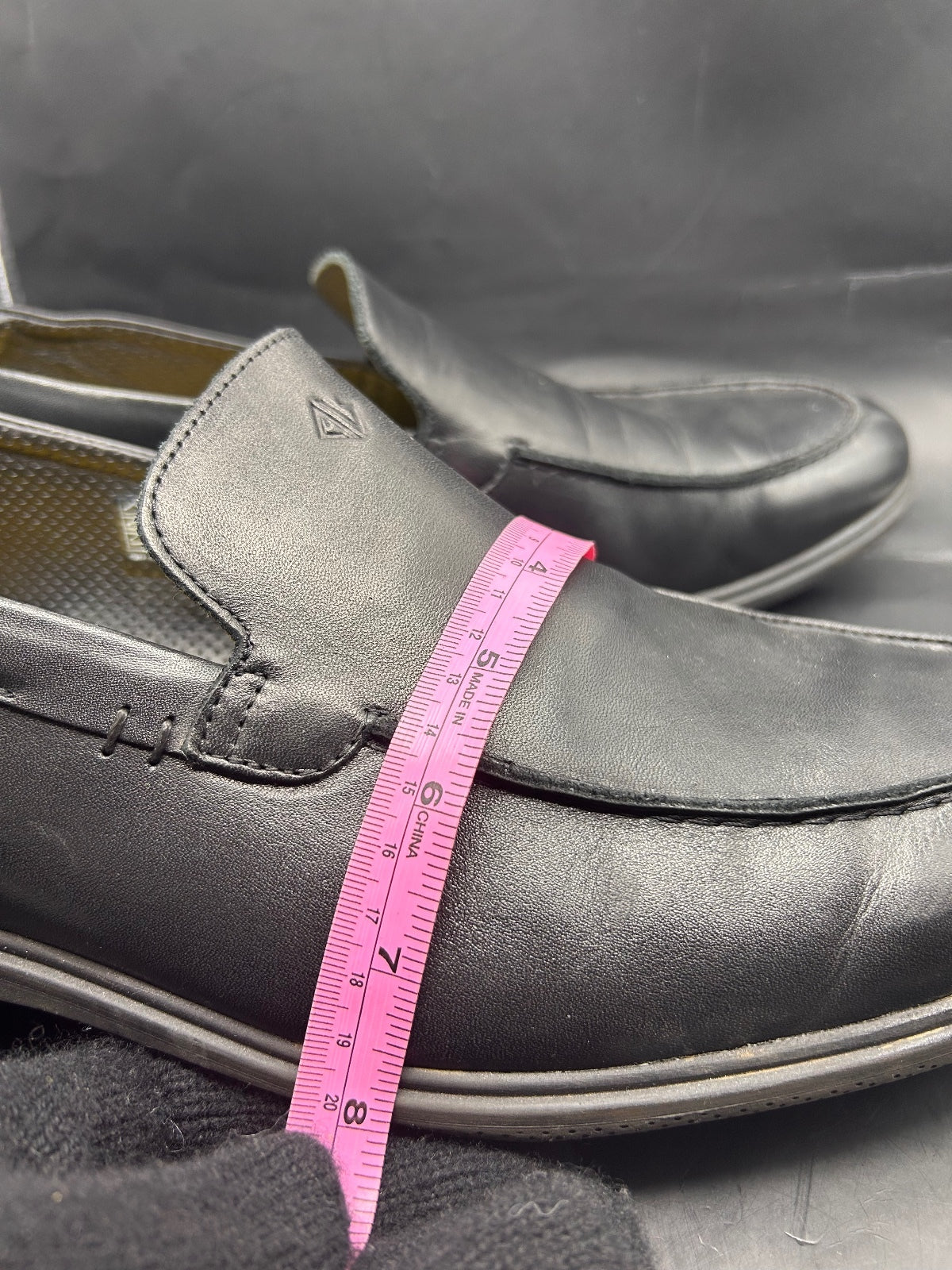 Amberjack Black Leather Slip On Loafers Mens Size 14 M Comfort Dress Shoes