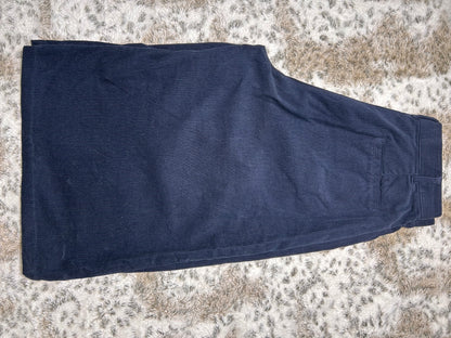 People Tree Organic Cotton Navy Blue Culottes Size 12 Wide Leg Sustainable Pants