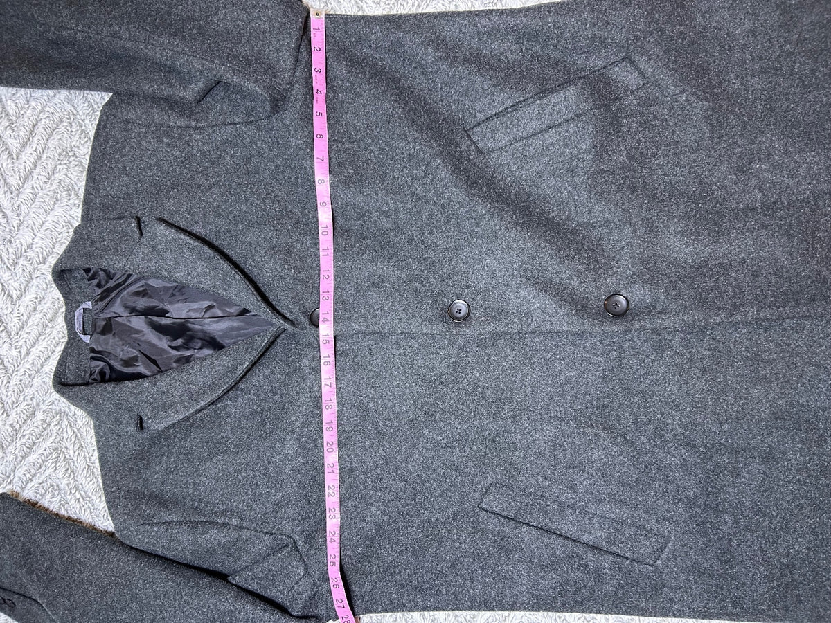 Old Navy Men's XXL Dark Gray Wool Look Overcoat Button Front Coat Jacket