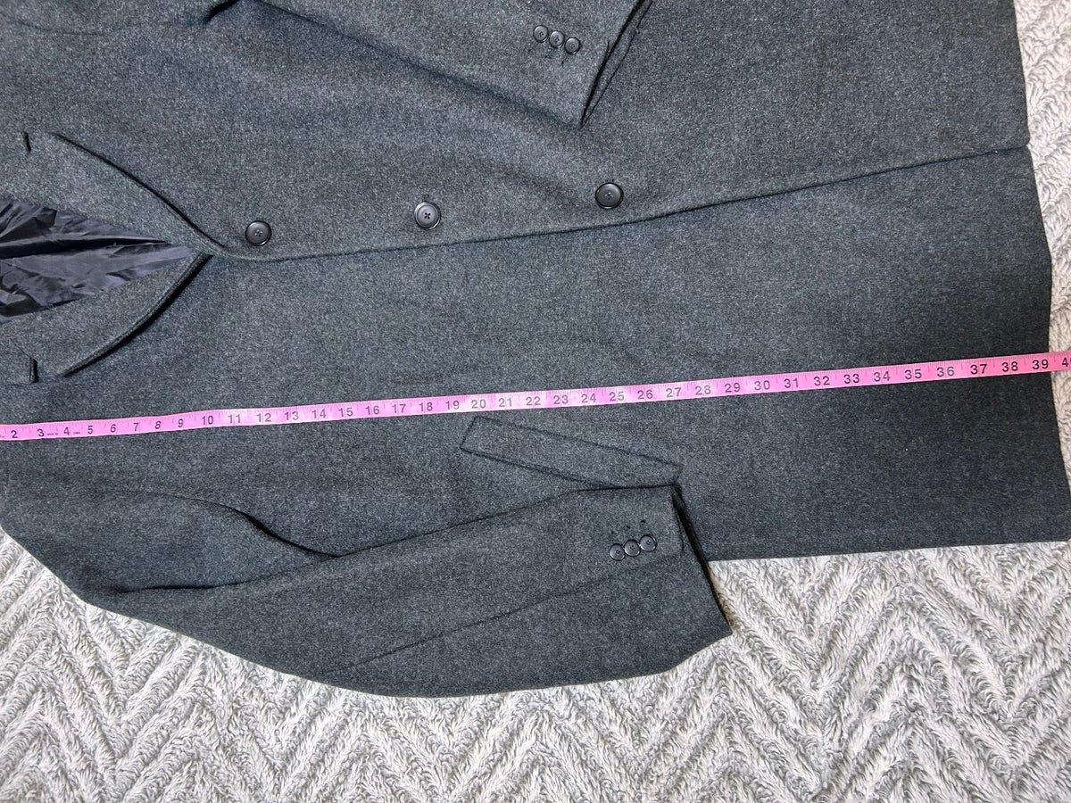 Old Navy Men's XXL Dark Gray Wool Look Overcoat Button Front Coat Jacket