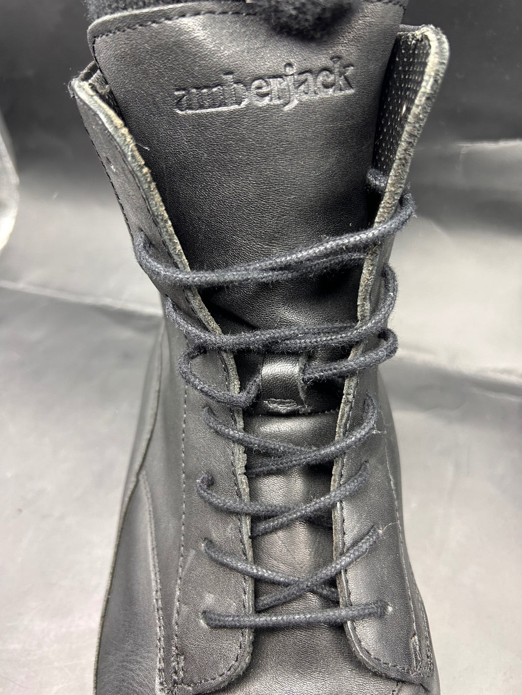 Amberjack Black Leather Lace Up Dress Boots Mens Size 14 M Comfort Ankle Boot