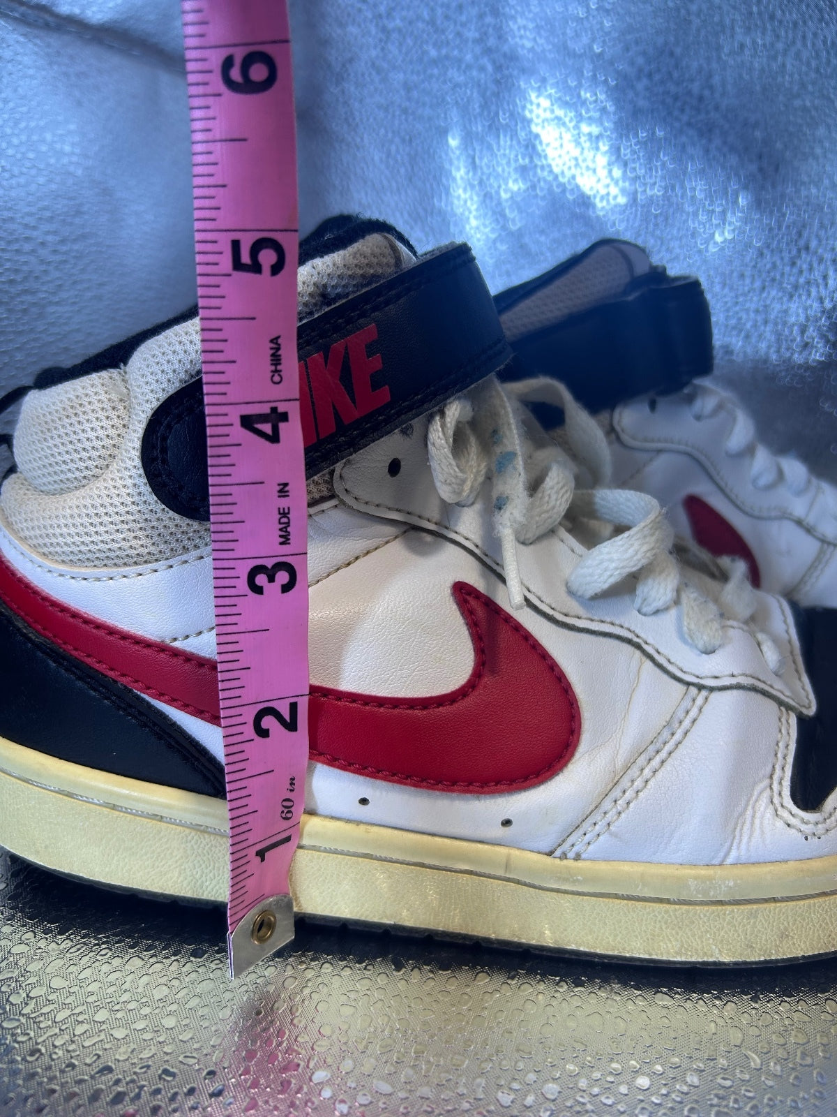 Nike Court Borough Mid 2 GS White University Red Sneakers CD7782-110 Size 4Y