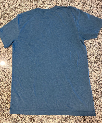 Women's Medium Blue Be Kind Leopard Print Rainbow and 'Be Kind' Graphic T-Shirt