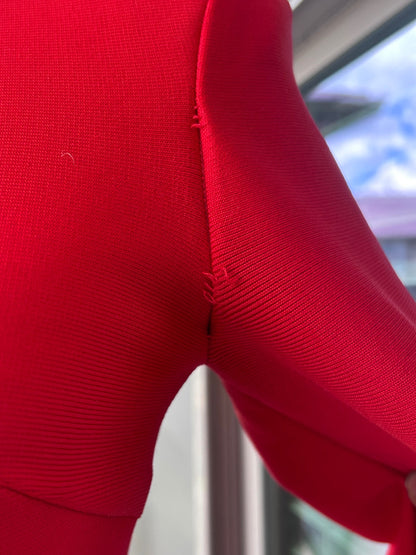 Fashion Nova Beginning To Wonder Bandage Mini Dress Red Small Flawed