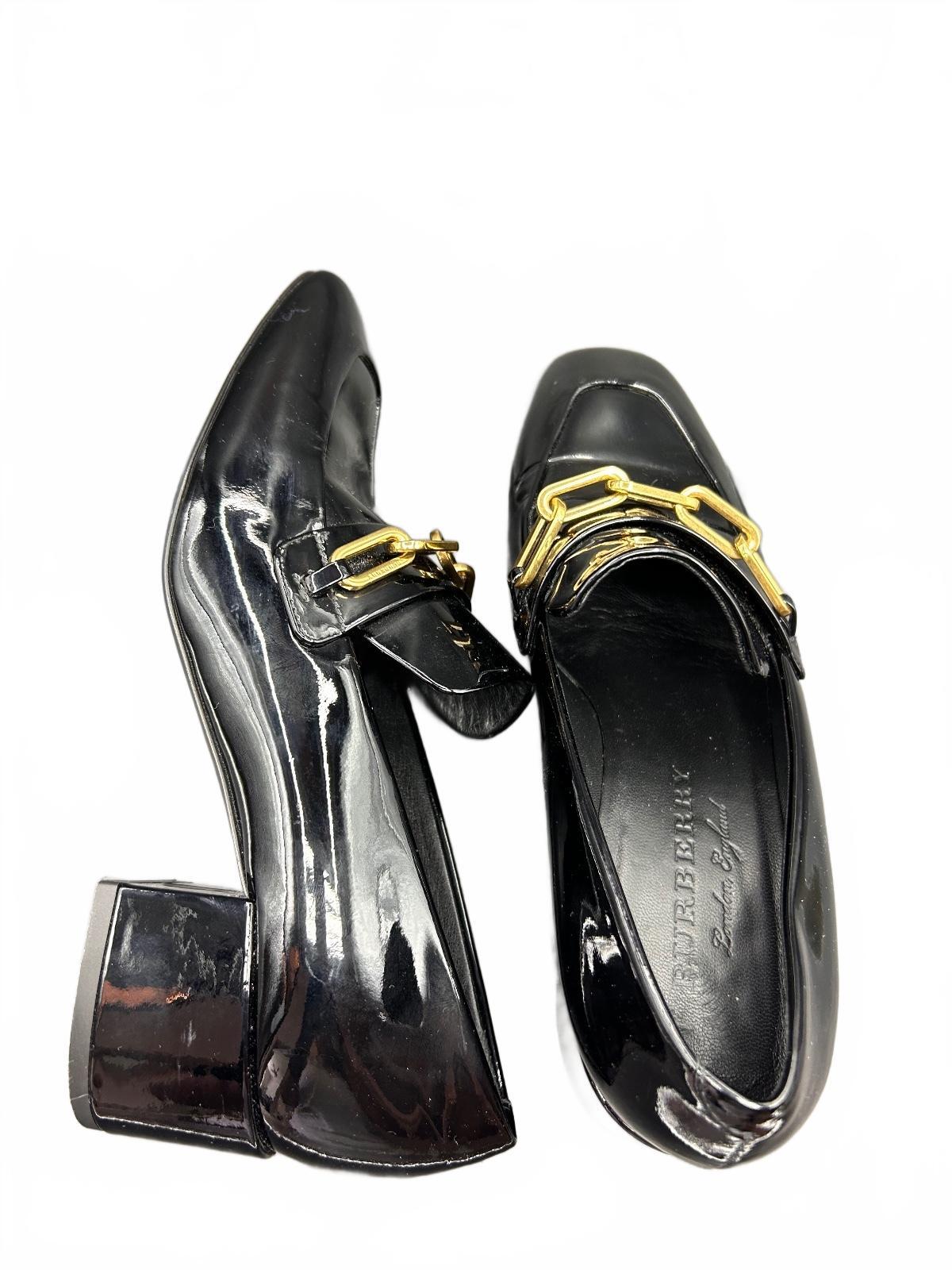 Burberry Women Leather Pumps Heels Shoes Size EU 38 1/2 US 8.5 Italy