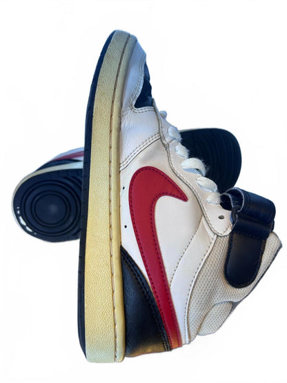 Nike Court Borough Mid 2 GS White University Red Sneakers CD7782-110 Size 4Y
