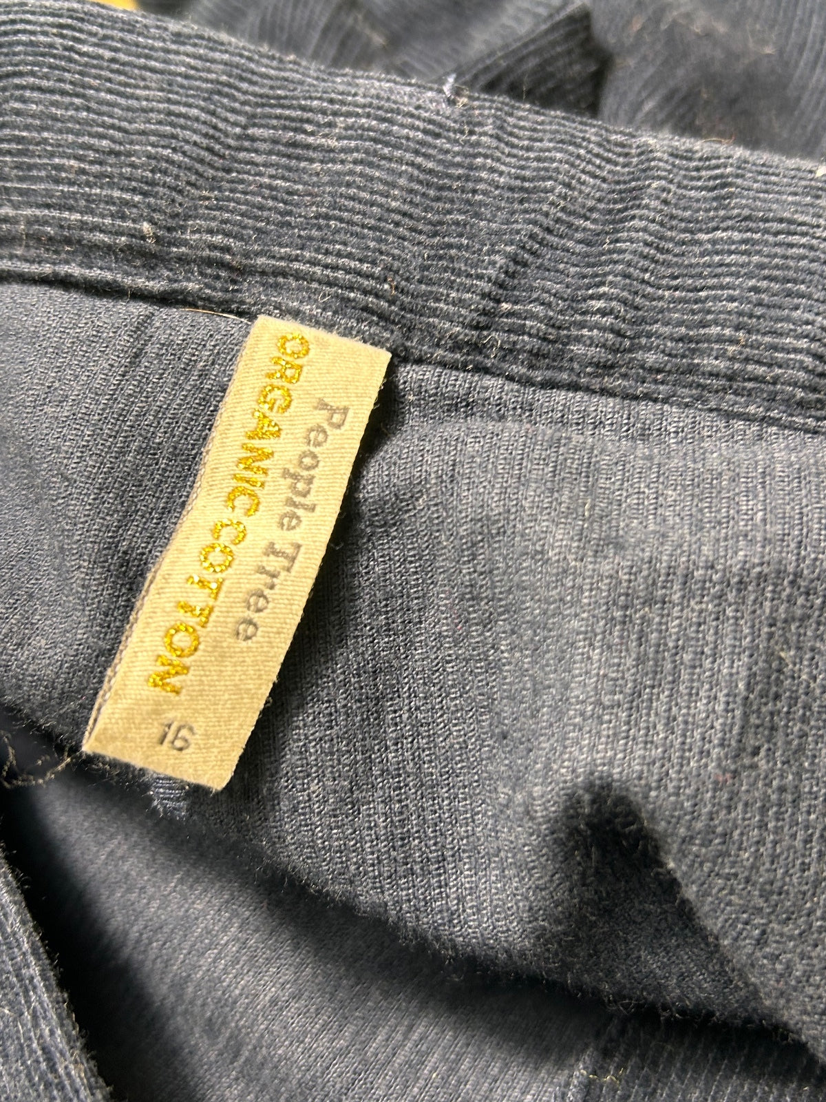 People Tree Organic Cotton Navy Blue Culottes Size 12 Wide Leg Sustainable Pants