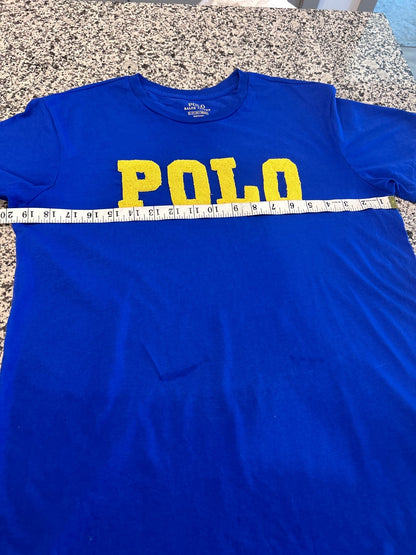 Polo Ralph Lauren Blue Crew Neck T-Shirt with Yellow POLO Logo