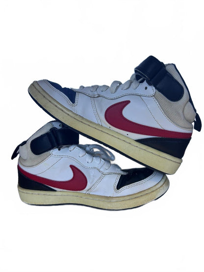 Nike Court Borough Mid 2 GS White University Red Sneakers CD7782-110 Size 4Y