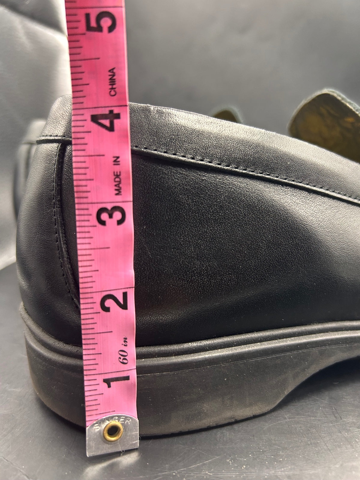 Amberjack Black Leather Slip On Loafers Mens Size 14 M Comfort Dress Shoes
