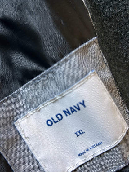 Old Navy Men's XXL Dark Gray Wool Look Overcoat Button Front Coat Jacket