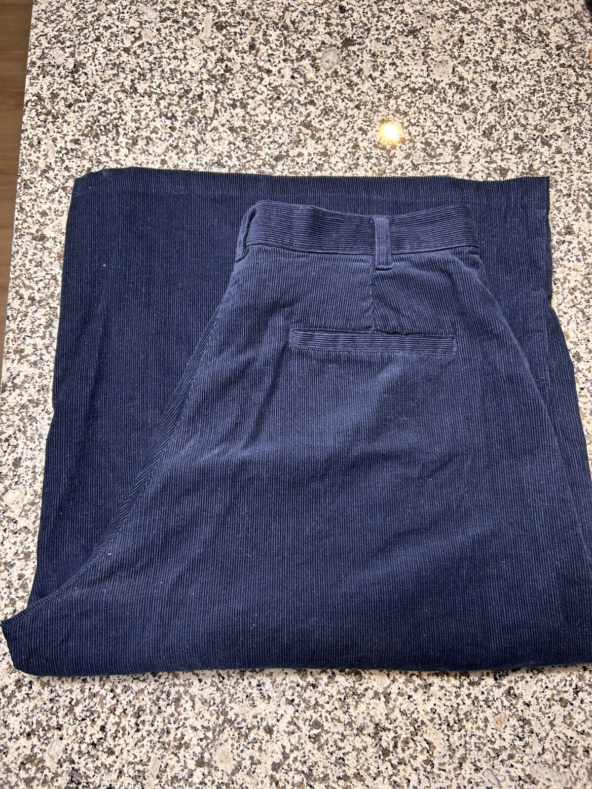 People Tree Organic Cotton Navy Blue Culottes Size 12 Wide Leg Sustainable Pants