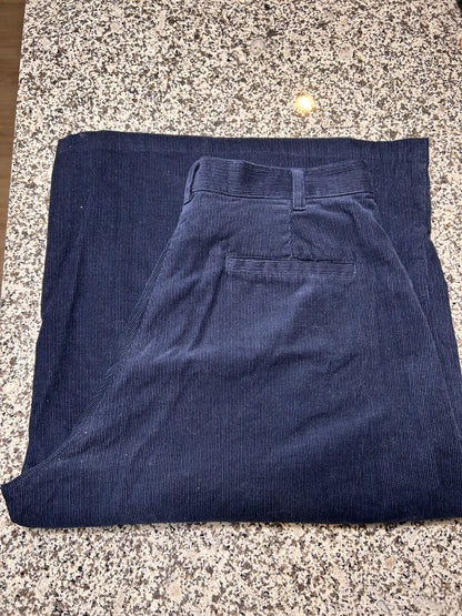 People Tree Organic Cotton Navy Blue Culottes Size 12 Wide Leg Sustainable Pants