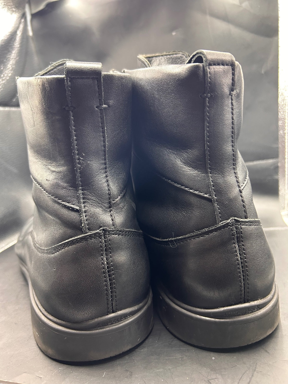 Amberjack Black Leather Lace Up Dress Boots Mens Size 14 M Comfort Ankle Boot