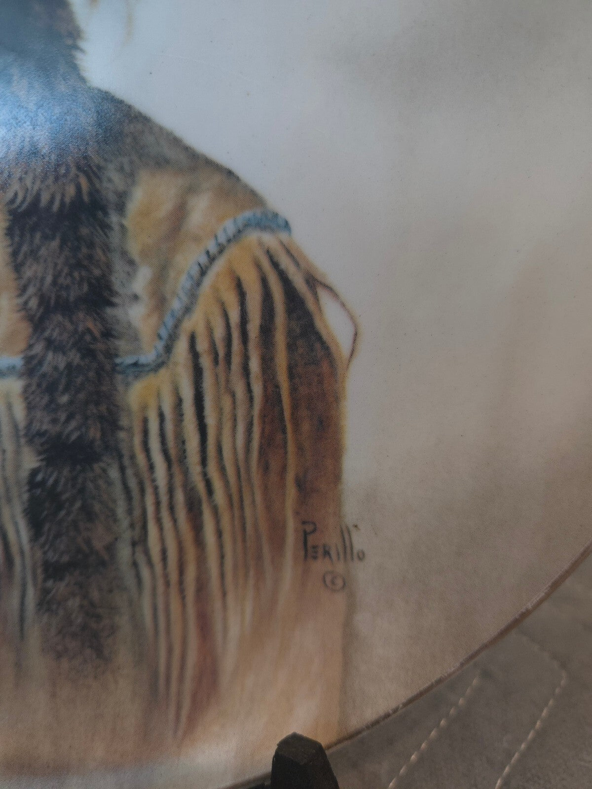 Vintage 10.25" Gregory Perillo Native American Man & Hawk Collector Plate
