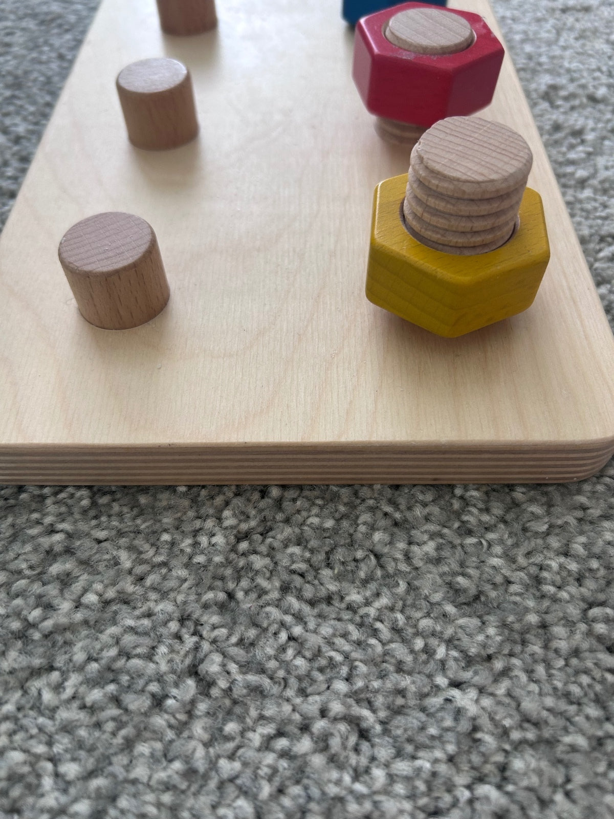 Montessori Wooden Nut & Bolt Toy Fine Motor Skills Toddler Educational Activity