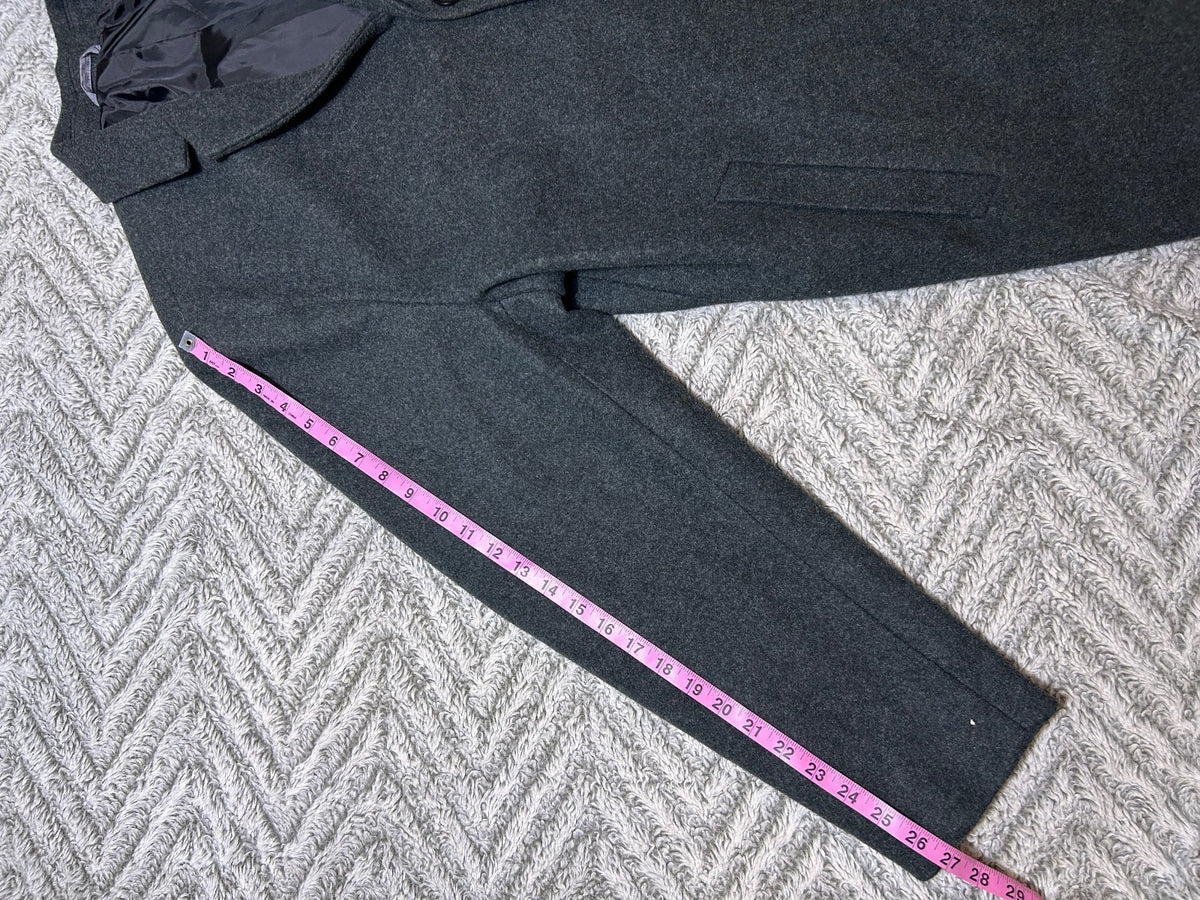 Old Navy Men's XXL Dark Gray Wool Look Overcoat Button Front Coat Jacket