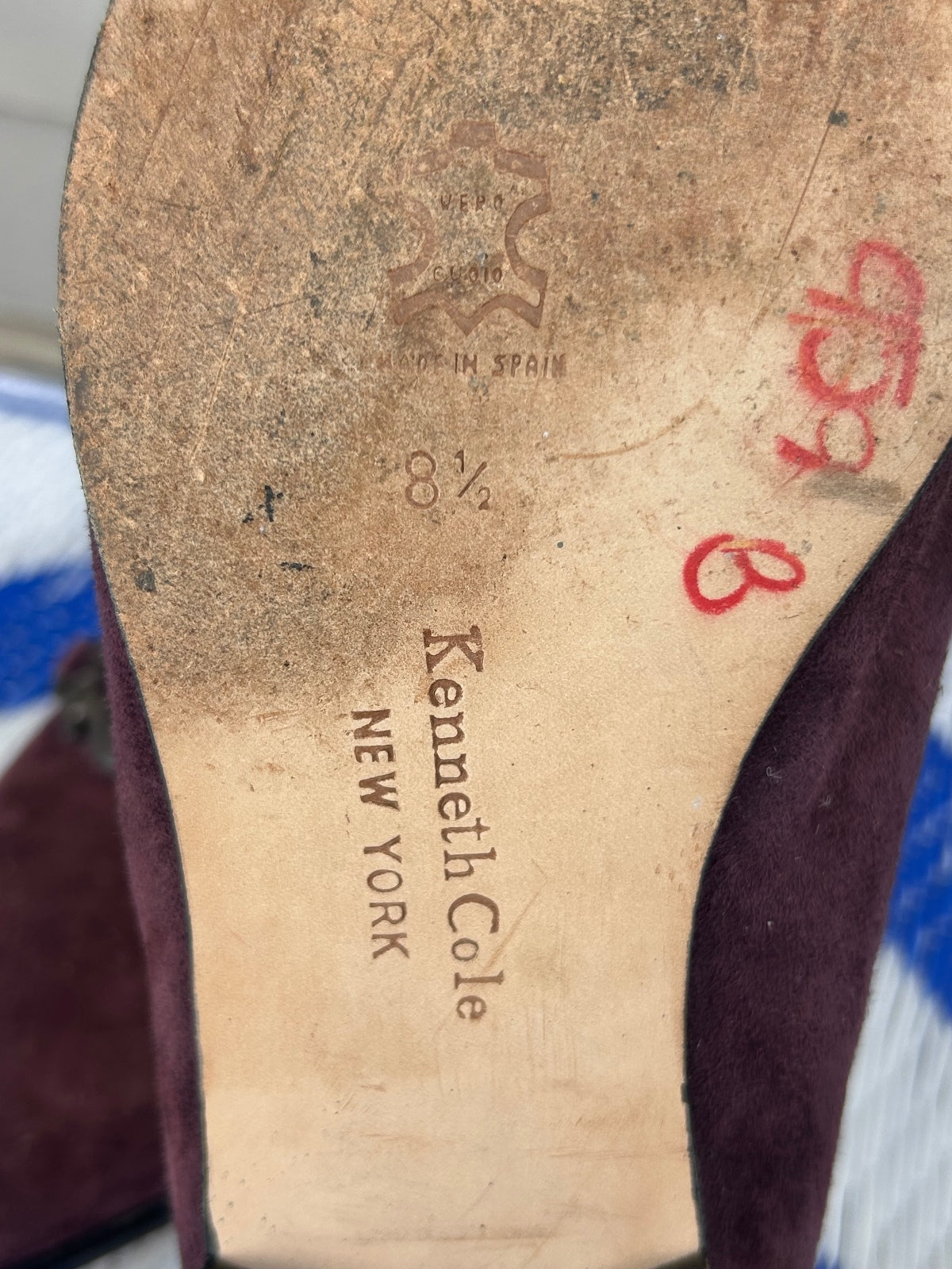 Kenneth Cole Womens 8.5 Spanish Suede Slip On Driving Loafers - Purple