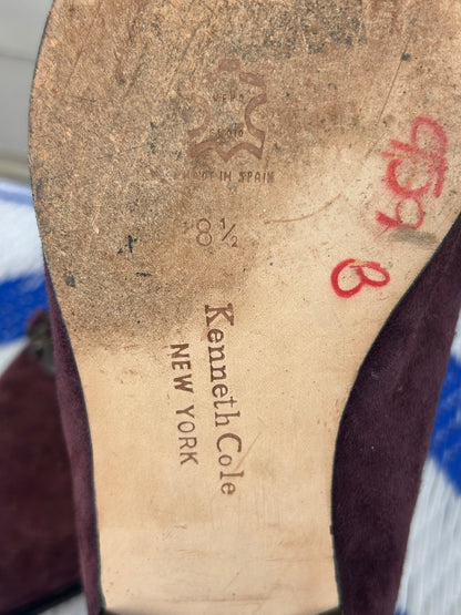 Kenneth Cole Womens 8.5 Spanish Suede Slip On Driving Loafers - Purple