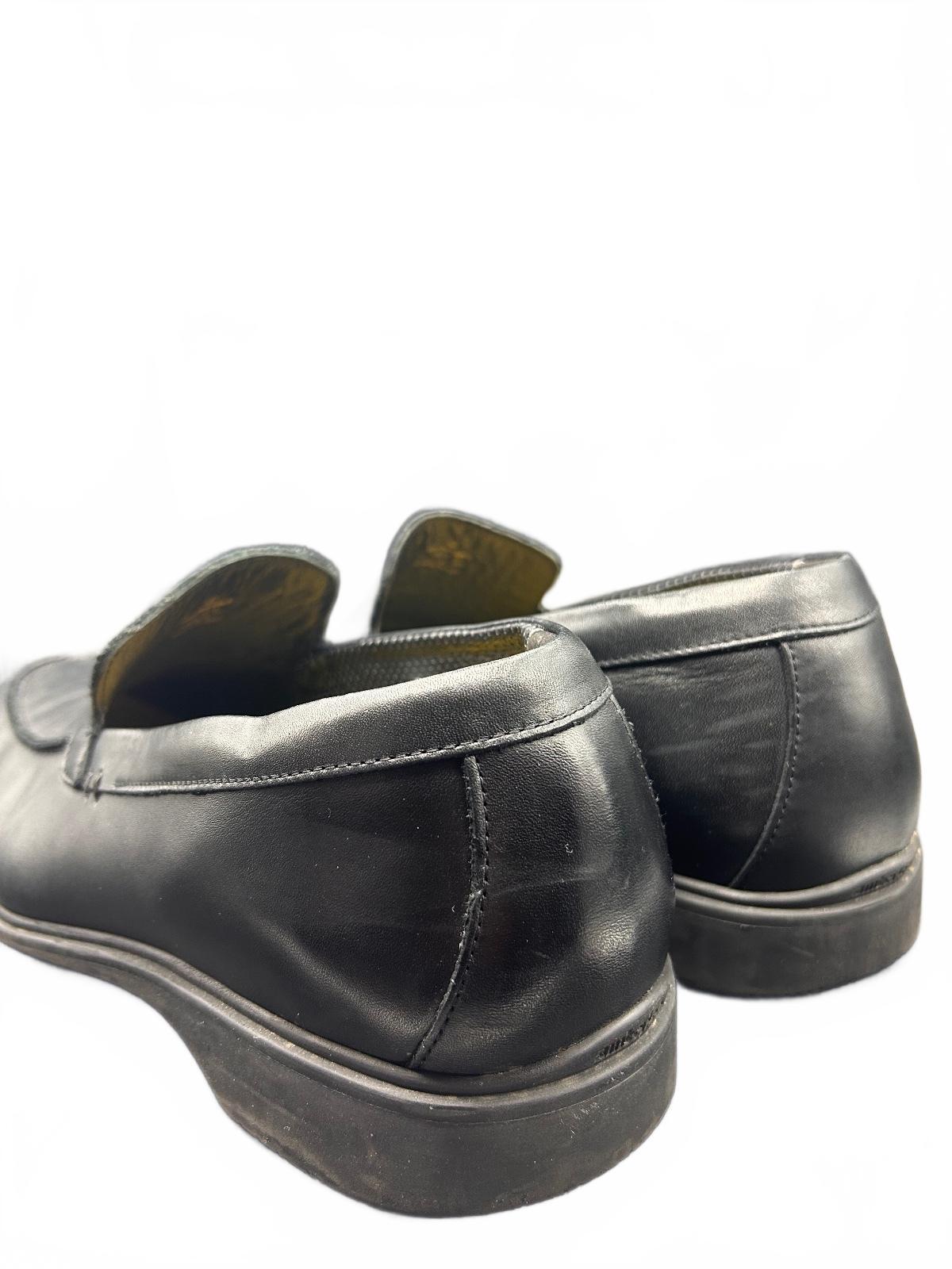 Amberjack Black Leather Slip On Loafers Mens Size 14 M Comfort Dress Shoes