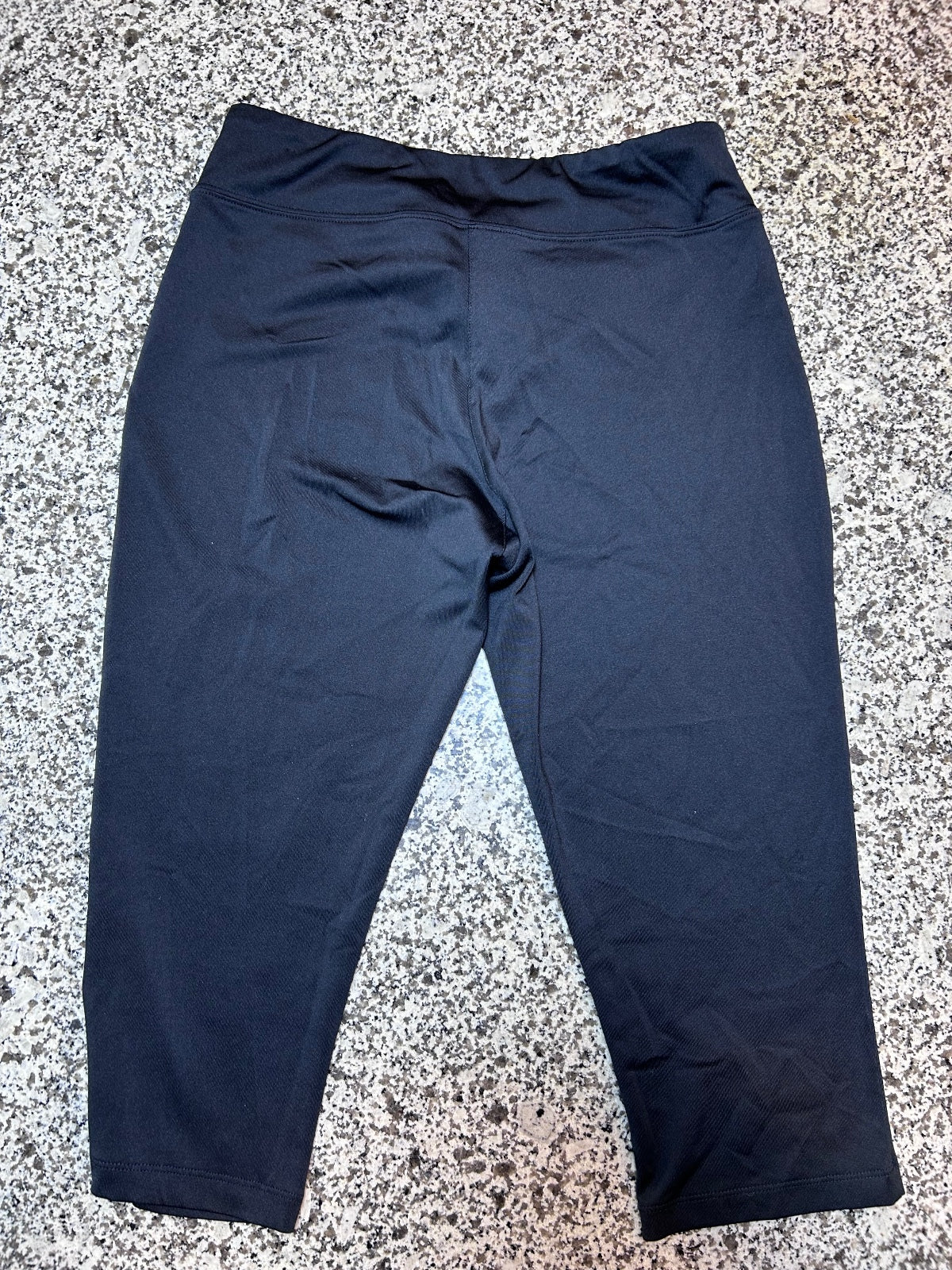 Lot of 2 Women's Black Capri Leggings Set Stretchy Cropped Workout Lounge Pants