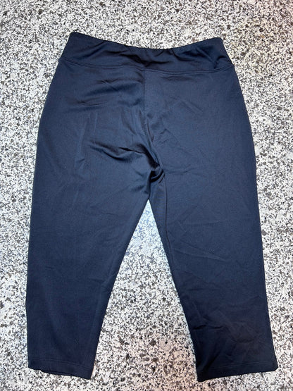 Lot of 2 Women's Black Capri Leggings Set Stretchy Cropped Workout Lounge Pants