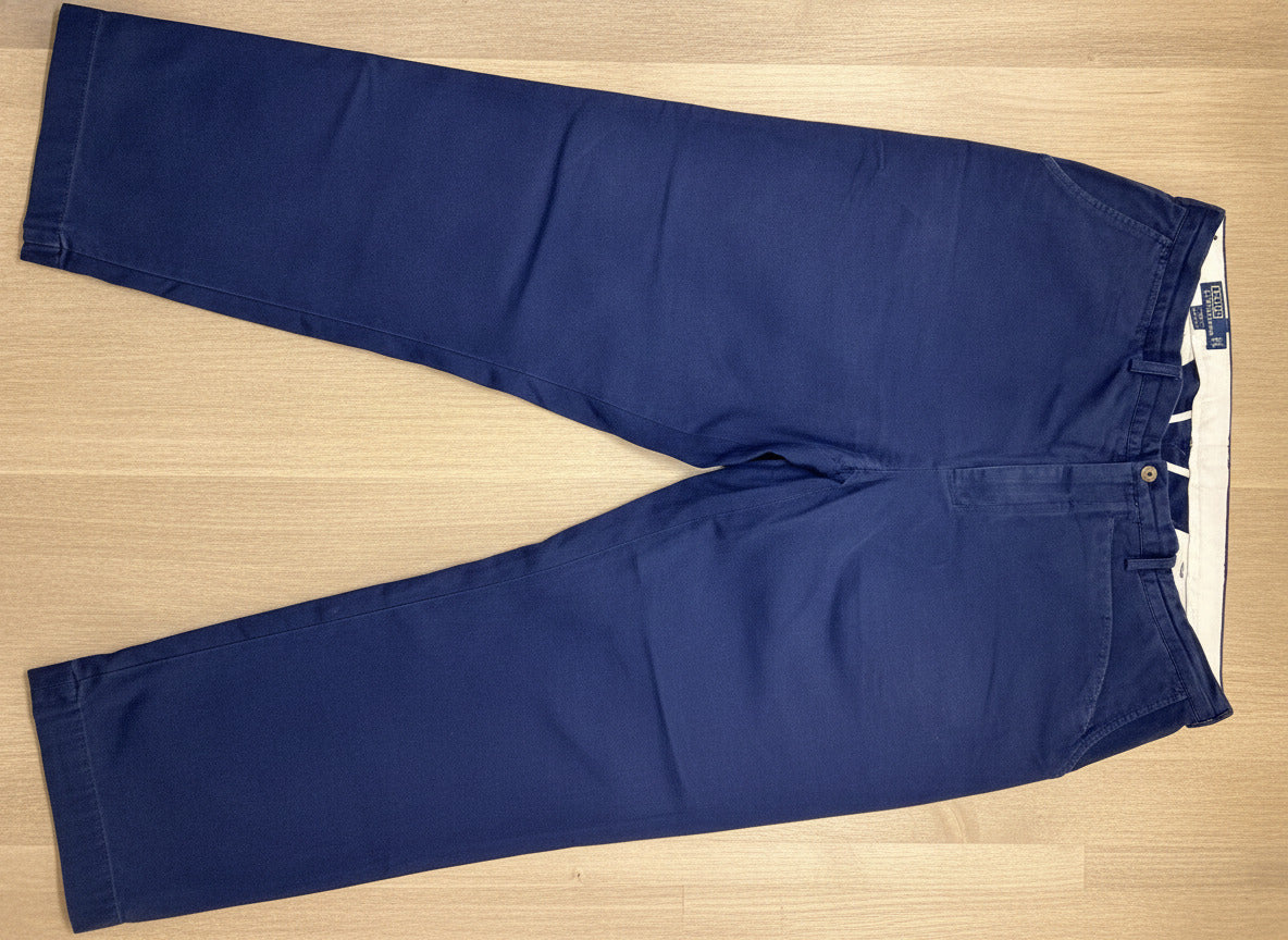 THRIFT| Polo Ralph Lauren M 40W 30L Navy Chino Pants Classic Straight Leg Cotton