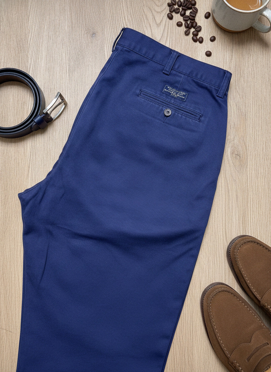THRIFT| Polo Ralph Lauren M 40W 30L Navy Chino Pants Classic Straight Leg Cotton