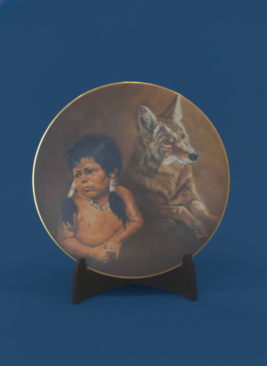 Vintage 1978 Gregory Perillo Mighty Sioux Collector Plate 8.25" Gold Rim