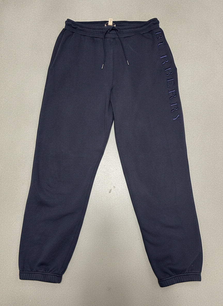 Burberry Mens Black Fleece Sweatpants Cotton Blend Joggers Small Hole