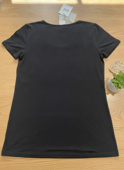 New! Mamalicious Organic Cotton Wrap Maternity Top XL Charcoal Gray Soft