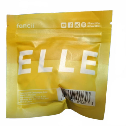 Fancii ELLE Satin Scrunchie Hair Tie Bow Champagne Gold NWT Sealed