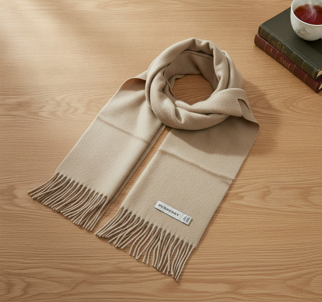 NWT BURBERRY Heritage Cashmere Scarf - Classic Camel Check