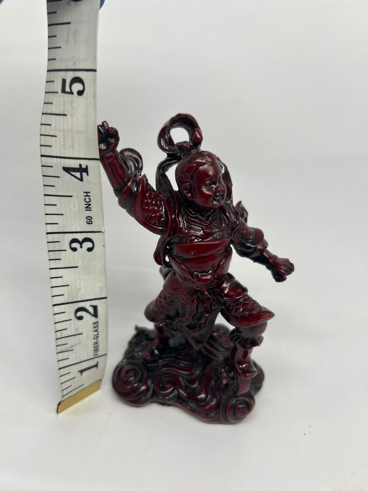Vintage Chinese Red Resin Figurine - Cinnabar Style - Single Statue