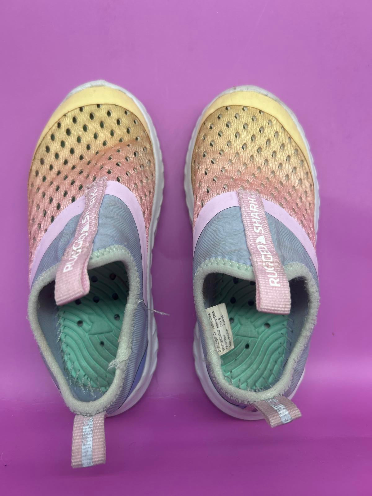 Rugged Shark EVA Water Shoes - Kids/Youth Size 8T - Pastel Pink/Blue