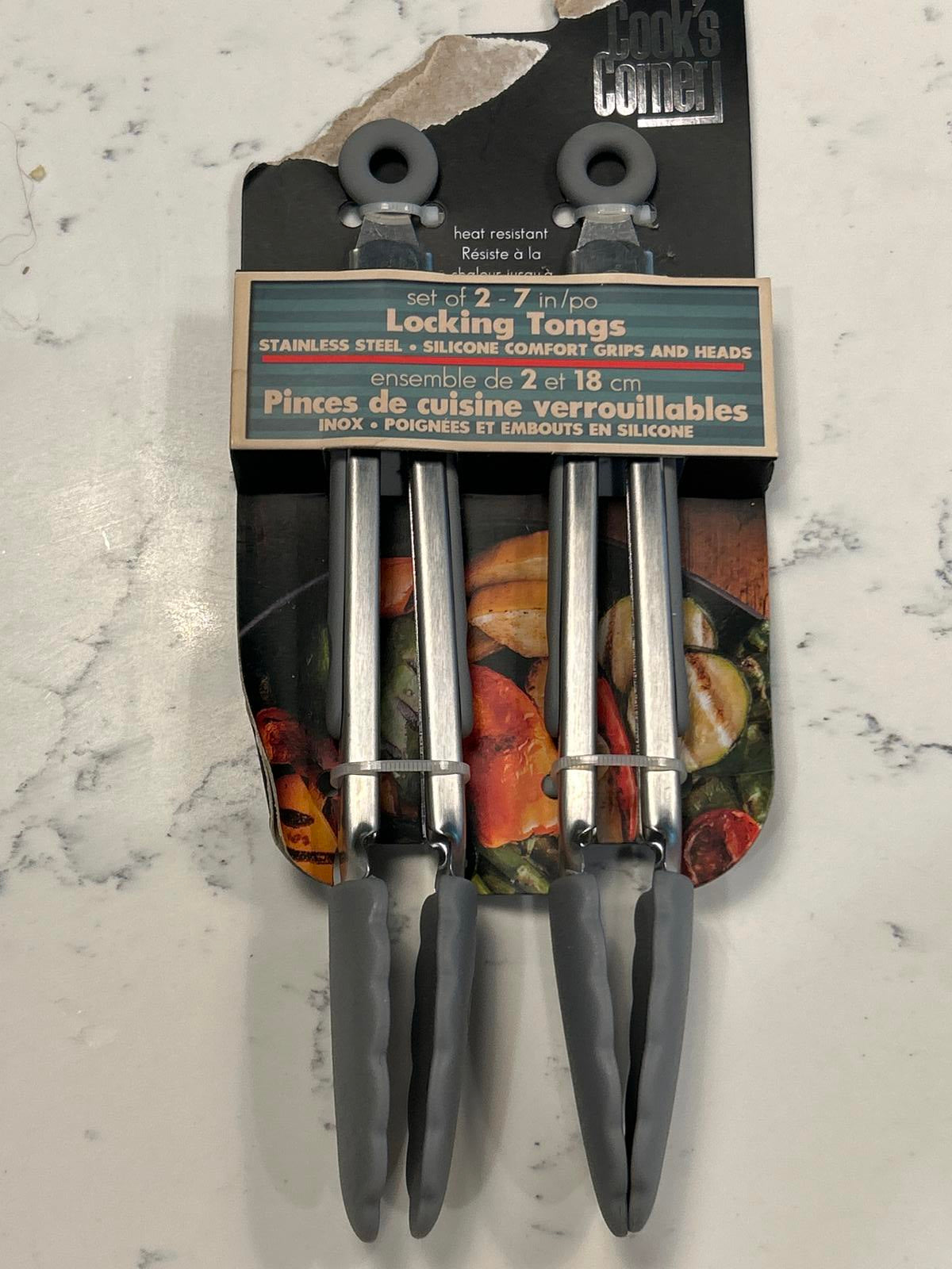 Set of 2! Cook’s Corner Locking Tongs (18 cm), Kindness Shop