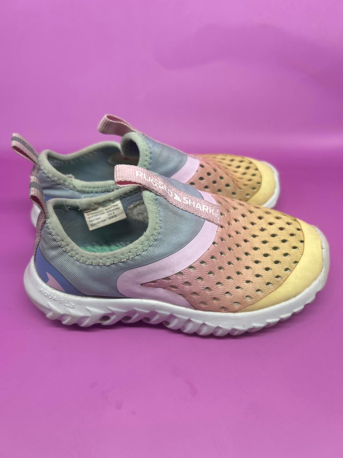 Rugged Shark EVA Water Shoes - Kids/Youth Size 8T - Pastel Pink/Blue